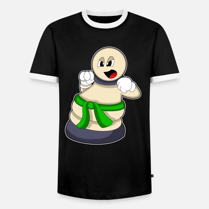 Schachfigur Bauer beim Schach - Männer Kontrast-T-Shirt - Schwarz/Weiß