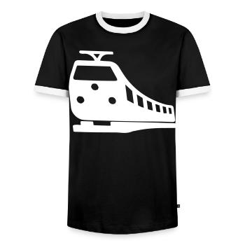 Train Driver Symbol | Color adjustable - Men's Ringer Shirt - black/white - Front - AI Model Female 172 light (172cm) & AI Model Male 178 light (178cm)