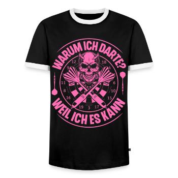 Dartspielerin Dart Darts Darten - Männer Kontrast-T-Shirt - Schwarz/Weiß - Vorne - AI Model Female 172 light (172cm) & AI Model Male 178 light (178cm)