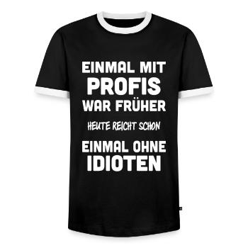 Inspirierender Spruch Verteidiger des Alltags - Männer Kontrast-T-Shirt - Schwarz/Weiß - Vorne - AI Model Female 172 light (172cm) & AI Model Male 178 light (178cm)