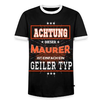 Maurer, einfach nur ein geiler Typ - Männer Kontrast-T-Shirt - Schwarz/Weiß - Vorne - AI Model Female 172 light (172cm) & AI Model Male 178 light (178cm)