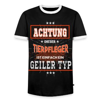 Tierpfleger, einfach nur ein geiler Typ - Männer Kontrast-T-Shirt - Schwarz/Weiß - Vorne - AI Model Female 172 light (172cm) & AI Model Male 178 light (178cm)