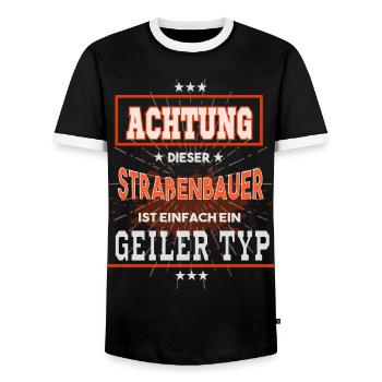 Straßenbauer, einfach nur ein geiler Typ - Männer Kontrast-T-Shirt - Schwarz/Weiß - Vorne - AI Model Female 172 light (172cm) & AI Model Male 178 light (178cm)