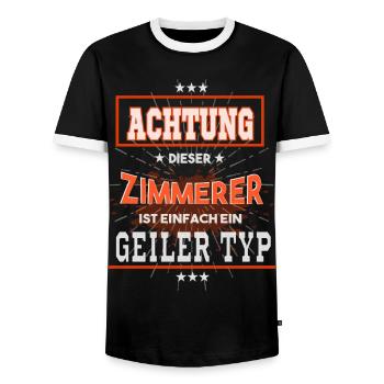 Zimmerer ist einfach nur ein geiler Typ - Männer Kontrast-T-Shirt - Schwarz/Weiß - Vorne - AI Model Female 172 light (172cm) & AI Model Male 178 light (178cm)