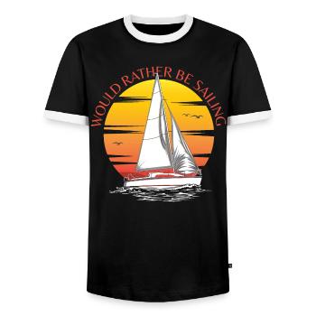 Préférerait naviguer - T-shirt contrasté Homme - noir/blanc - Devant - AI Model Female 172 light (172cm) & AI Model Male 178 light (178cm)