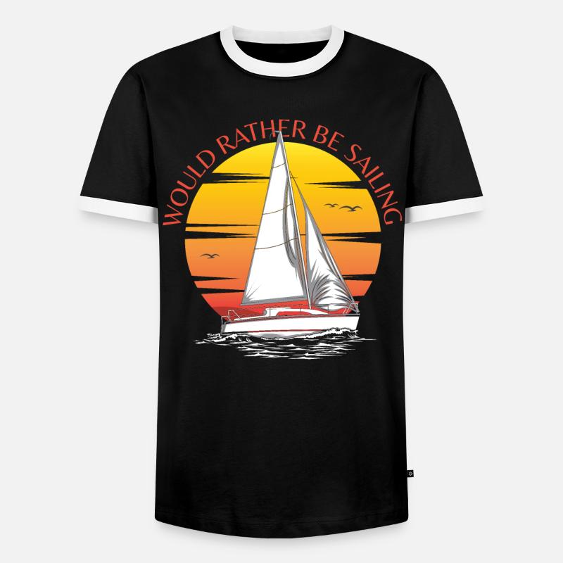 Would Rather Be Sailing - Men's Ringer Shirt - black/white