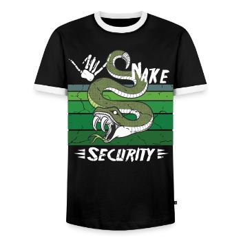 Snake Safety - Men's Ringer Shirt - black/white - Front - AI Model Female 172 light (172cm) & AI Model Male 178 light (178cm)