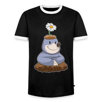 Mole Daisy - T-shirt contrasté Homme - noir/blanc - Devant - AI Model Female 172 light (172cm) & AI Model Male 178 light (178cm)
