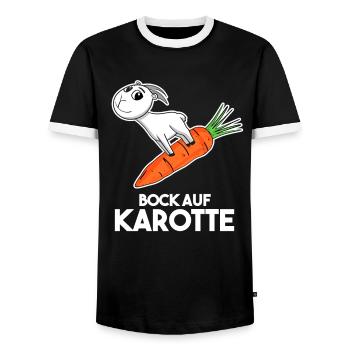 Karotte Ziege Ziegenbock - Männer Kontrast-T-Shirt - Schwarz/Weiß - Vorne - AI Model Female 172 light (172cm) & AI Model Male 178 light (178cm)