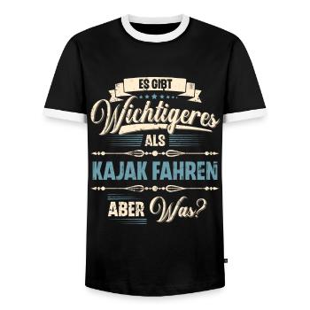 Kajak Kajakfahrer Kajaker Team - Männer Kontrast-T-Shirt - Schwarz/Weiß - Vorne - AI Model Female 172 light (172cm) & AI Model Male 178 light (178cm)