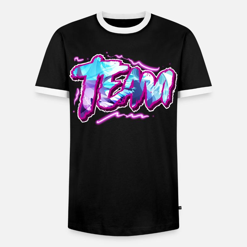 Team - Men's Ringer Shirt - black/white