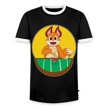 Jetons de poker Fox Poker - T-shirt contrasté Homme - noir/blanc - Devant - AI Model Female 172 light (172cm) & AI Model Male 178 light (178cm)