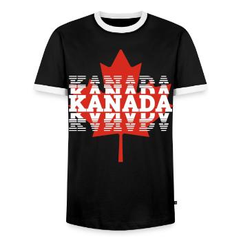 Kanada - Männer Kontrast-T-Shirt - Schwarz/Weiß - Vorne - AI Model Female 172 light (172cm) & AI Model Male 178 light (178cm)