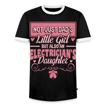 Elektriker Tochter - Männer Kontrast-T-Shirt - Schwarz/Weiß - Vorne - AI Model Female 172 light (172cm) & AI Model Male 178 light (178cm)