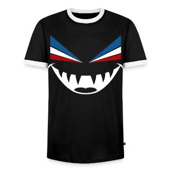Böser Blick Rostock - Männer Kontrast-T-Shirt - Schwarz/Weiß - Vorne - AI Model Female 172 light (172cm) & AI Model Male 178 light (178cm)