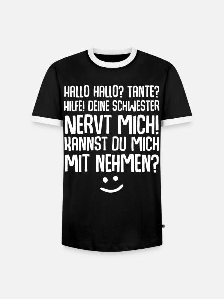 Tante Nichte Neffe - Männer Kontrast-T-Shirt - Schwarz/Weiß