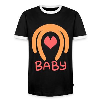 Baby - Men's Ringer Shirt - black/white - Front - AI Model Female 172 light (172cm) & AI Model Male 178 light (178cm)