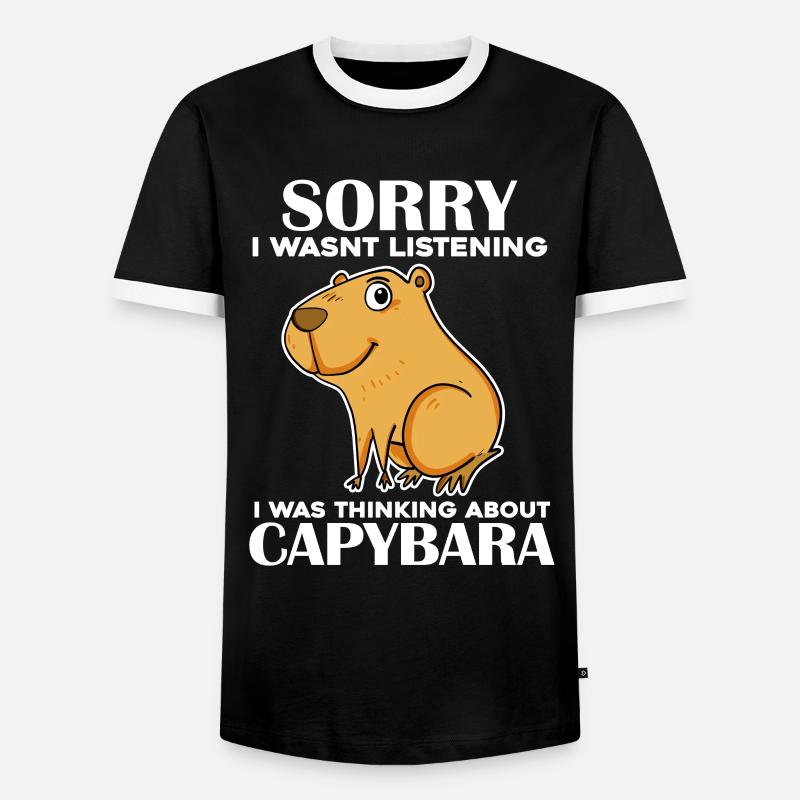 Capybara - Männer Kontrast-T-Shirt - Schwarz/Weiß