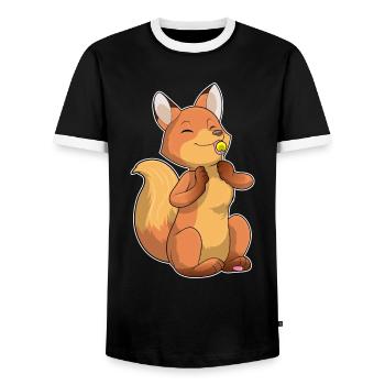 Fox lollipop - Men's Ringer Shirt - black/white - Front - AI Model Female 172 light (172cm) & AI Model Male 178 light (178cm)