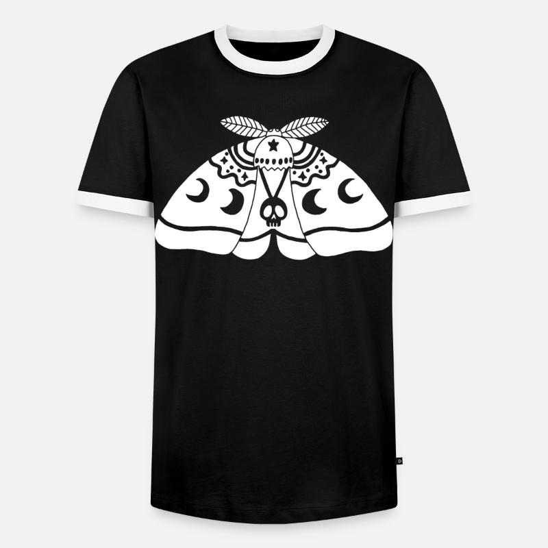 White moth - Men's Ringer Shirt - black/white
