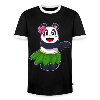 Panda Ballerina Ballett Tanz - Männer Kontrast-T-Shirt - Schwarz/Weiß - Vorne - AI Model Female 172 light (172cm) & AI Model Male 178 light (178cm)