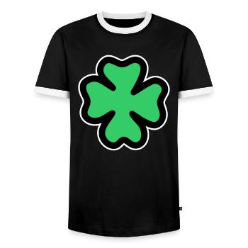 trèfle à quatre feuilles - T-shirt contrasté Homme - noir/blanc - Devant - AI Model Female 172 light (172cm) & AI Model Male 178 light (178cm)