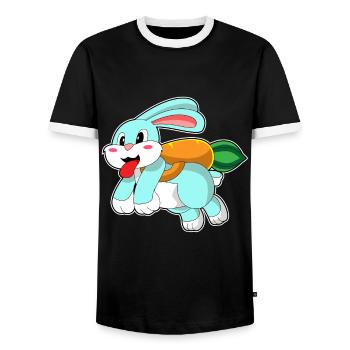 Rabbit Carrot - Men's Ringer Shirt - black/white - Front - AI Model Female 172 light (172cm) & AI Model Male 178 light (178cm)