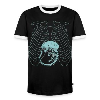 The monster in you - Men's Ringer Shirt - black/white - Front - AI Model Female 172 light (172cm) & AI Model Male 178 light (178cm)