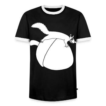 L'écureuil contre le gland (blanc) - T-shirt contrasté Homme - noir/blanc - Devant - AI Model Female 172 light (172cm) & AI Model Male 178 light (178cm)