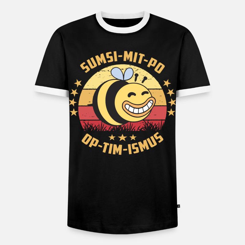 Optimismus oder Sumsi mit Po - Männer Kontrast-T-Shirt - Schwarz/Weiß