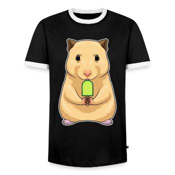 Popsicles de hamster - T-shirt contrasté Homme - noir/blanc - Devant - AI Model Female 172 light (172cm) & AI Model Male 178 light (178cm)