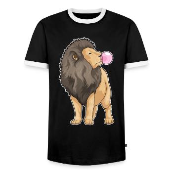 Gomme à mâcher Lion - T-shirt contrasté Homme - noir/blanc - Devant - AI Model Female 172 light (172cm) & AI Model Male 178 light (178cm)