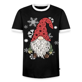 Gnom Weihnachts Wichtel Schneeflocken - Männer Kontrast-T-Shirt - Schwarz/Weiß - Vorne - AI Model Female 172 light (172cm) & AI Model Male 178 light (178cm)
