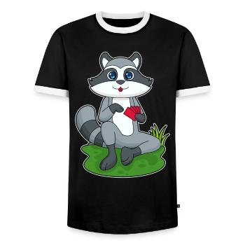 Waschbär Poker Pokerkarten - Männer Kontrast-T-Shirt - Schwarz/Weiß - Vorne - AI Model Female 172 light (172cm) & AI Model Male 178 light (178cm)