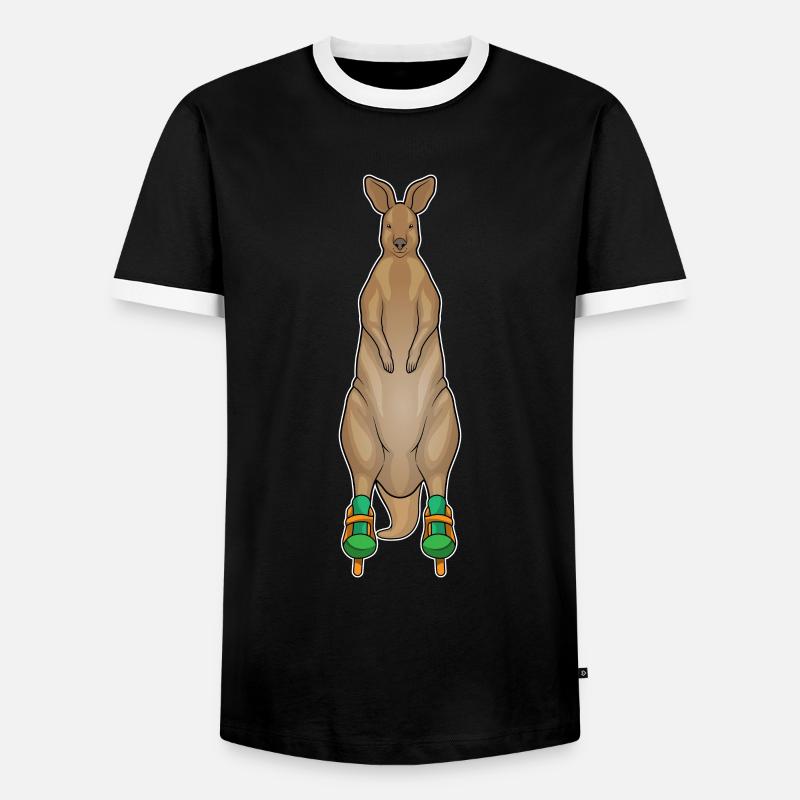Känguru Inline skating Inline skates - Männer Kontrast-T-Shirt - Schwarz/Weiß