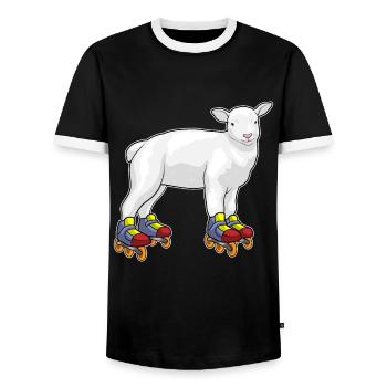 Patins en ligne Lamm Patins en ligne - T-shirt contrasté Homme - noir/blanc - Devant - AI Model Female 172 light (172cm) & AI Model Male 178 light (178cm)