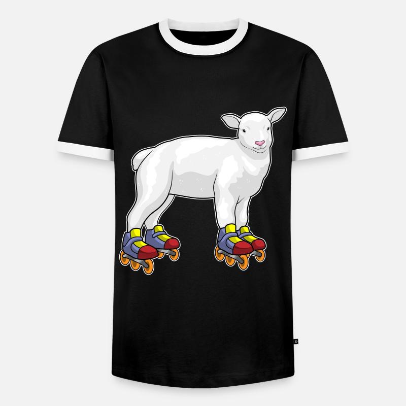 Lamm Inline skating Inline skates - Männer Kontrast-T-Shirt - Schwarz/Weiß