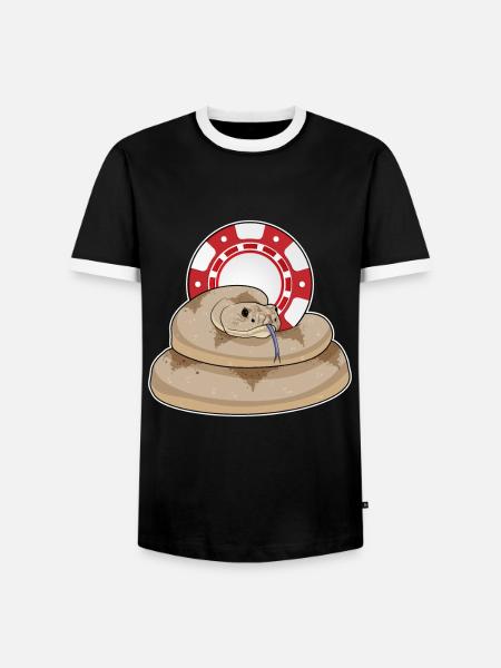 Snake Poker Poker Chips - Men's Ringer Shirt - black/white