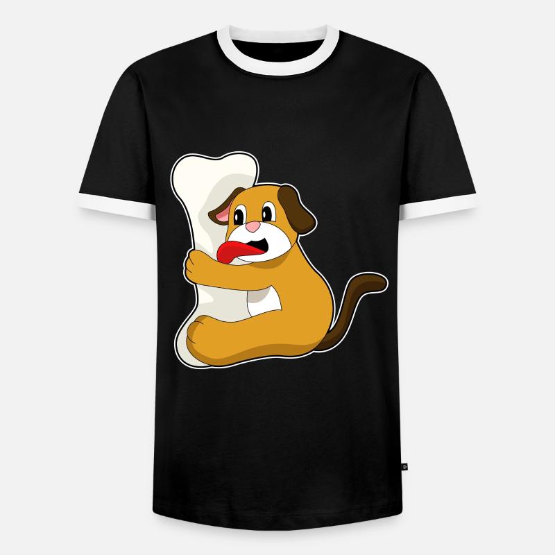 Hund Knochen - Männer Kontrast-T-Shirt - Schwarz/Weiß
