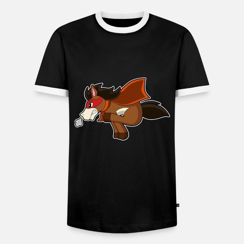 Pferd Held - Männer Kontrast-T-Shirt - Schwarz/Weiß
