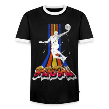 Basketteur Basketteur Dunking Vintage Retro - T-shirt contrasté Homme - noir/blanc - Devant - AI Model Female 172 light (172cm) & AI Model Male 178 light (178cm)