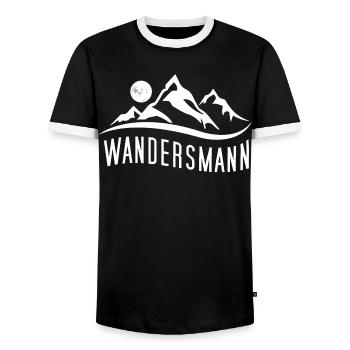 Wandersmann - Für passionierte Wanderer - Männer Kontrast-T-Shirt - Schwarz/Weiß - Vorne - AI Model Female 172 light (172cm) & AI Model Male 178 light (178cm)