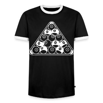 Porte-billard - T-shirt contrasté Homme - noir/blanc - Devant - AI Model Female 172 light (172cm) & AI Model Male 178 light (178cm)