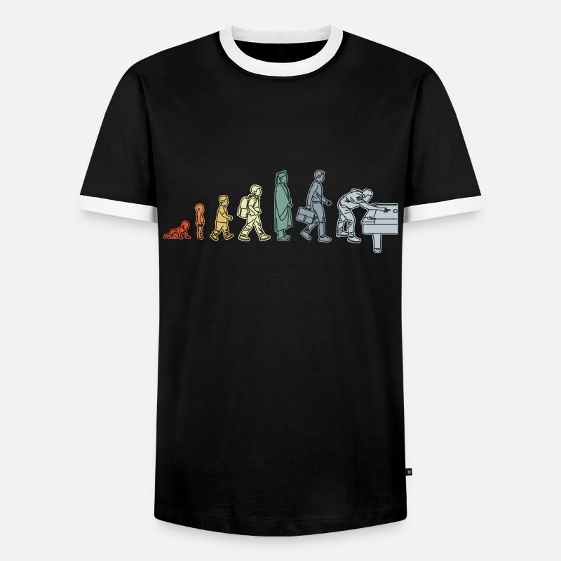 Évolution de la piscine - T-shirt contrasté Homme - noir/blanc