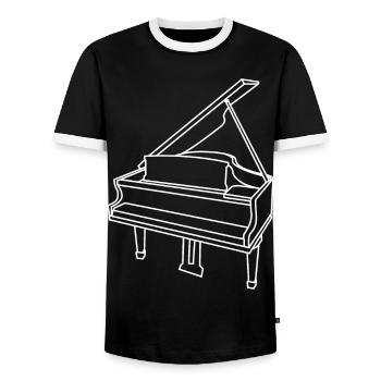 Flügel Skizze - Männer Kontrast-T-Shirt - Schwarz/Weiß - Vorne - AI Model Female 172 light (172cm) & AI Model Male 178 light (178cm)