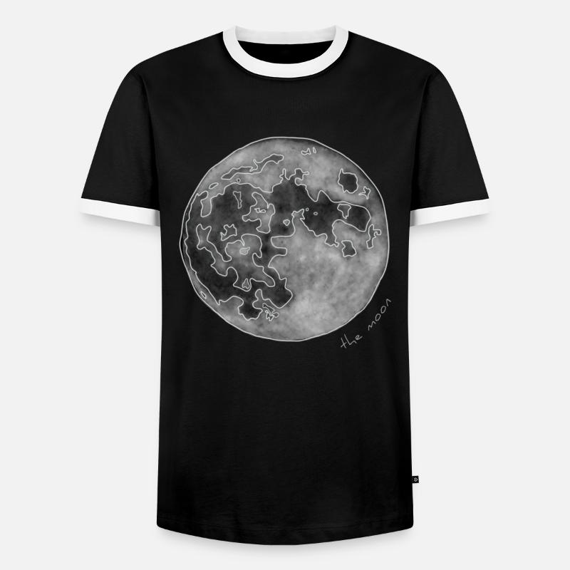 MOND - Männer Kontrast-T-Shirt - Schwarz/Weiß