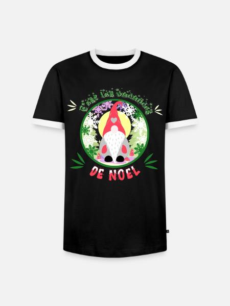 c'est les vacances de noël - T-shirt contrasté Homme - noir/blanc