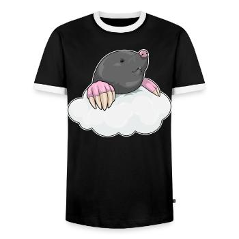 Nuages de taupes - T-shirt contrasté Homme - noir/blanc - Devant - AI Model Female 172 light (172cm) & AI Model Male 178 light (178cm)