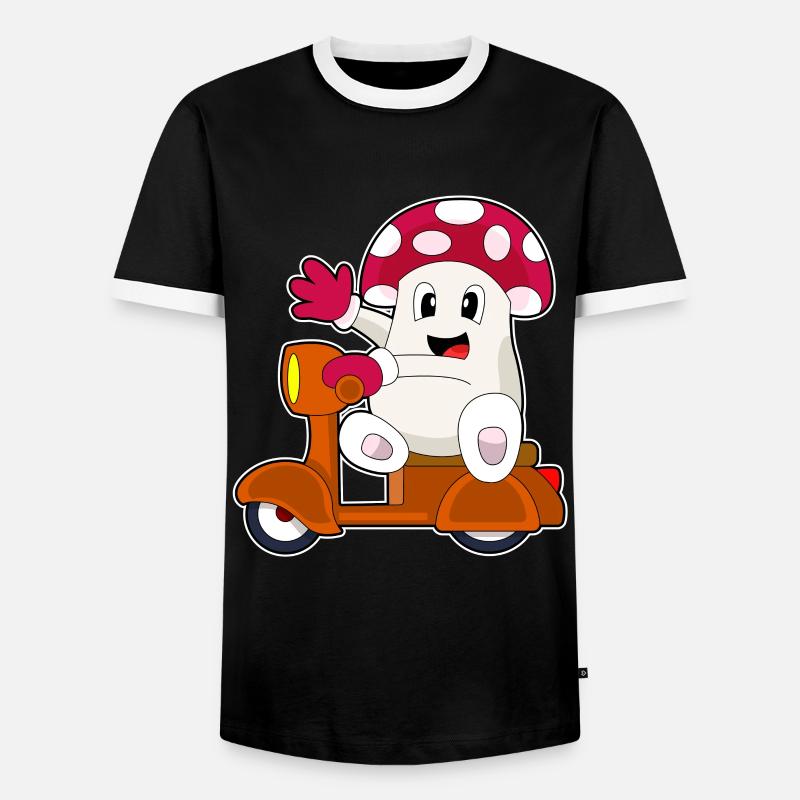 Pilz Motorroller - Männer Kontrast-T-Shirt - Schwarz/Weiß