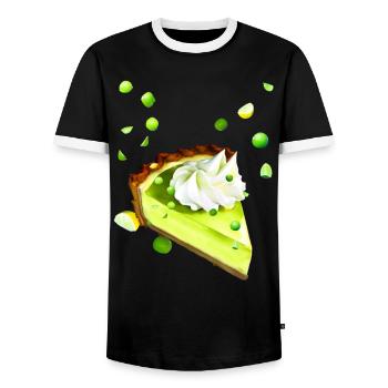 Limettenkuchen Citrone Limette - Männer Kontrast-T-Shirt - Schwarz/Weiß - Vorne - AI Model Female 172 light (172cm) & AI Model Male 178 light (178cm)